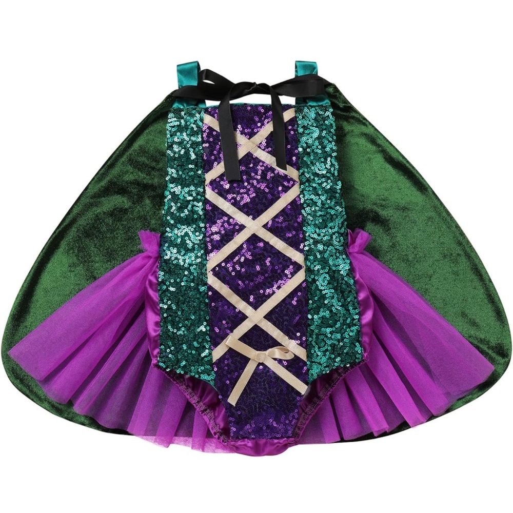 Baby Halloween costume. Witch. Purple and green. 6-12 months.